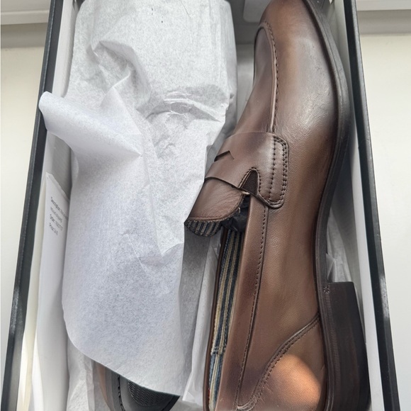 Supply‎ Lab Men\'s Brown Dress Loafer Shoes 10.5 M Slip On Penny Leather NEW main image 5